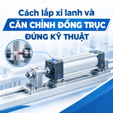Cách lắp xi lanh và căn chỉnh đồng trục đúng kỹ thuật
