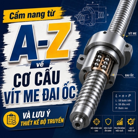Cẩm nang từ A-Z về cơ cấu vít me đai ốc và lưu ý thiết kế bộ truyền