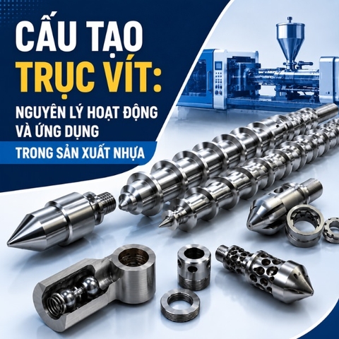 Cấu tạo trục vít: Nguyên lý hoạt động và ứng dụng trong sản xuất nhựa