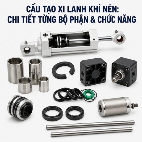 Cấu tạo xi lanh khí nén: Chi tiết từng bộ phận & chức năng