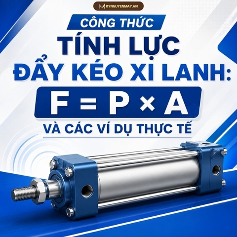 Công thức tính lực đẩy kéo xi lanh: F = P × A và các ví dụ thực tế