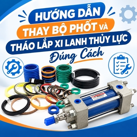 Hướng dẫn thay bộ phốt và tháo lắp xi lanh thủy lực đúng cách