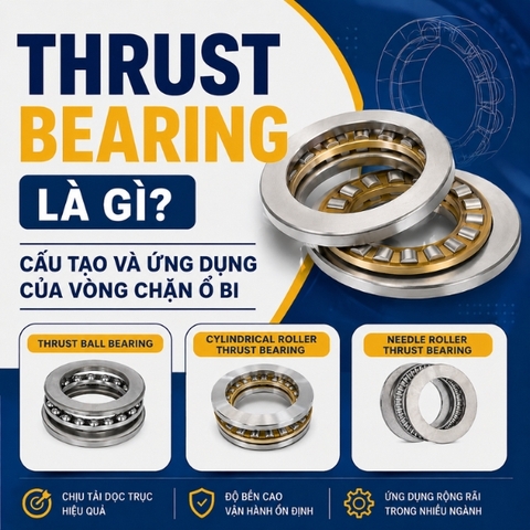 Thrust bearing là gì? Cấu tạo và ứng dụng của vòng chặn ổ bi