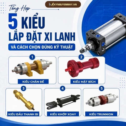 Tổng hợp 5 kiểu lắp đặt xi lanh và cách lựa chọn kiểu lắp đúng kỹ thuật