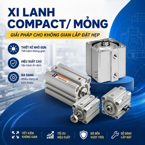 Xi lanh compact/ mỏng: Giải pháp cho không gian lắp đặt hẹp