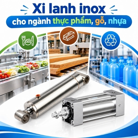 Xi lanh inox cho ngành thực phẩm, gỗ, nhựa