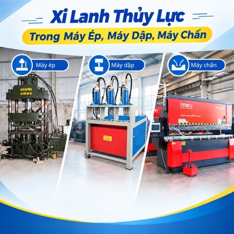 Xi lanh thủy lực trong máy ép, máy dập, máy chấn