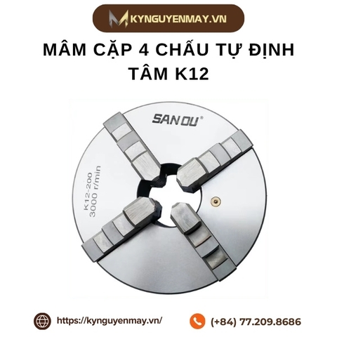 Mâm cặp 4 chấu tự định tâm K12
