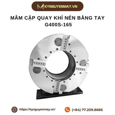 Mâm cặp quay khí nén bằng tay LINGMAN G400S-165