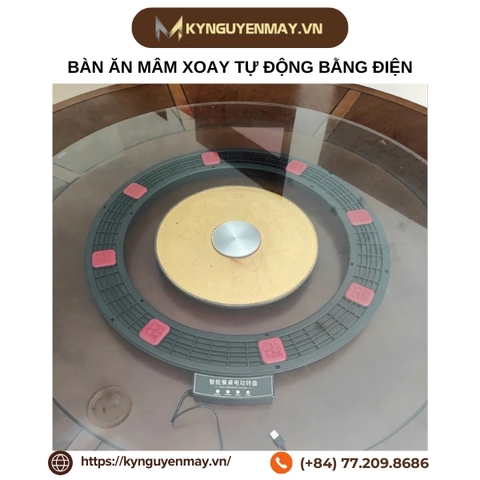 Bàn ăn mâm xoay tự động bằng điện