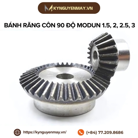 Bánh răng côn 90 độ modun 1.5, 2, 2.5, 3