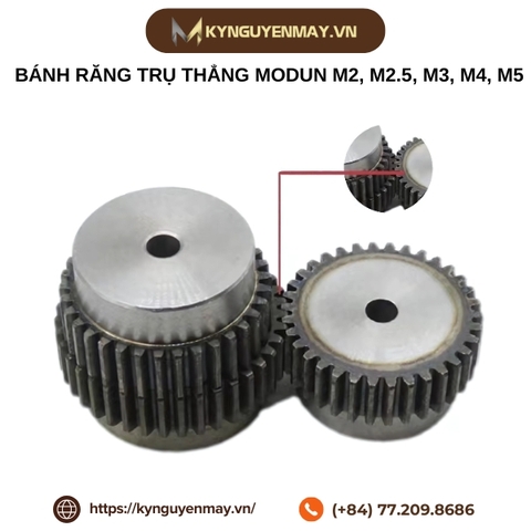 Bánh răng trụ thẳng modun M2, M2.5, M3, M4, M5