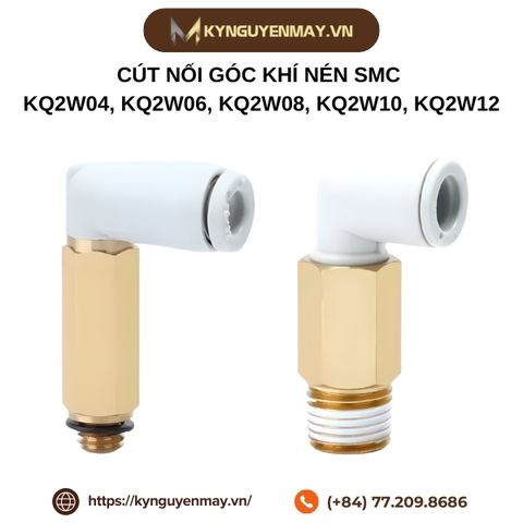 Cút nối góc khí nén SMC KQ2W04, KQ2W06, KQ2W08, KQ2W10, KQ2W12