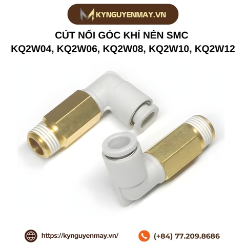 Cút nối góc khí nén SMC KQ2W04, KQ2W06, KQ2W08, KQ2W10, KQ2W12