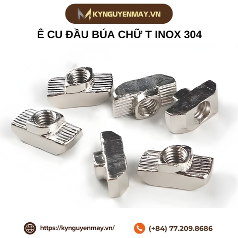 Ê cu đầu búa chữ T inox 304