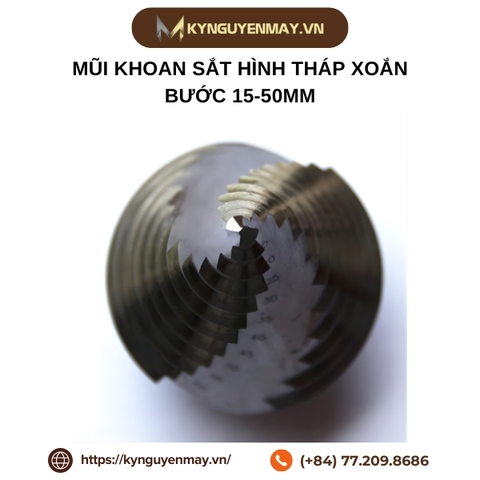 Mũi khoan sắt hình tháp xoắn bước 15-50mm bề mặt phủ tiain siêu bền