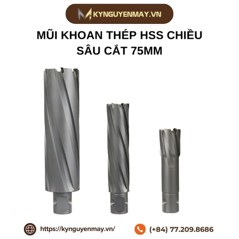 Mũi khoan thép HSS chiều sâu cắt 75mm