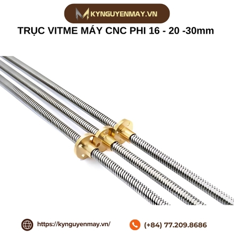Trục vitme máy CNC ren thang công nghiệp phi 16 - 20 - 30mm