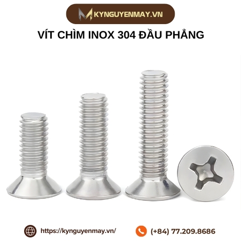 Vít chìm inox 304 đầu phẳng