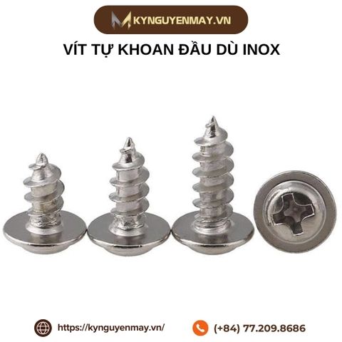 Vít tự khoan đầu dù inox