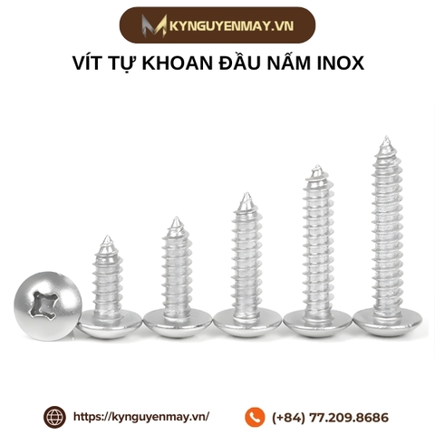 Vít tự khoan đầu nấm inox