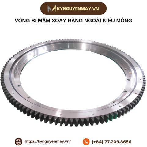 Vòng bi mâm xoay răng ngoài kiểu mỏng