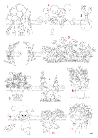 Tổng hợp video hướng dẫn mẫu thêu in sẵn trên mếch tan Tiệm tạp hoá Nhà May - Phần 1