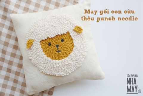 Làm gối chú cừu đáng yêu bằng Punch needle