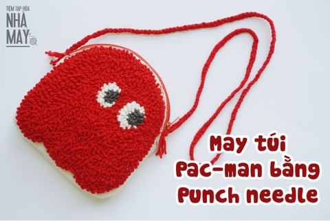 Ứng dụng Punch needle làm chiếc túi đeo chéo Pac-man