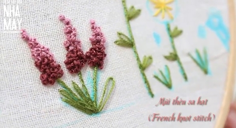 Bài 9: Hướng dẫn thêu chi tiết và ứng dụng của mũi thêu sa hạt (French knot)