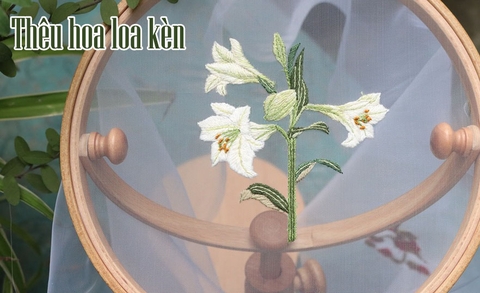 Hướng dẫn thêu hoa loa kèn (có mẫu in)