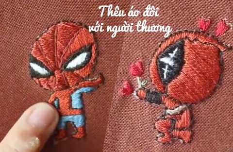 Thêu áo đôi với người thương (có mẫu in)