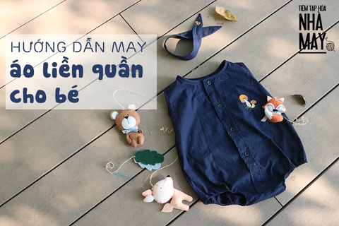 Tái chế áo cũ của bố thành áo liền quần cho bé dưới 1 tuổi