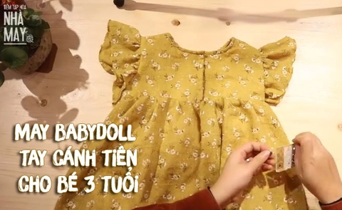 Hướng dẫn may váy babydoll tay cánh tiên đơn giản cho bé 3 tuổi