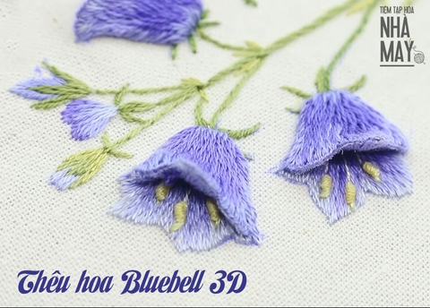 Thêu hoa Bluebell 3D (có mẫu in)