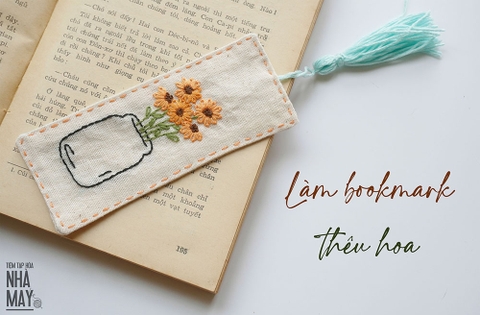Hướng dẫn làm bookmark thêu hoa