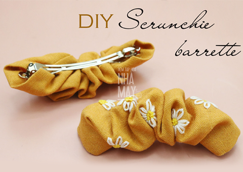 Hướng dẫn làm kẹp tóc Scrunchie - Scrunchie Barrette