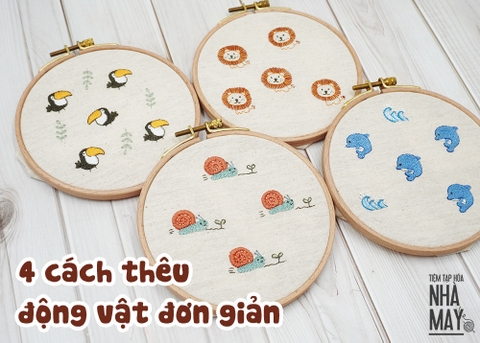 4 cách thêu động vật đơn giản (có mẫu in)