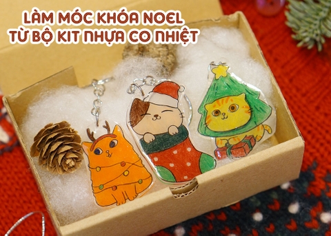 Làm móc khóa Noel từ bộ kit nhựa co nhiệt