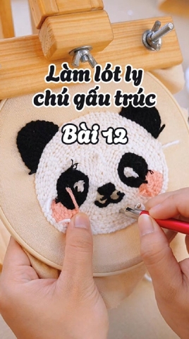 Hướng dẫn làm lót ly gấu trúc