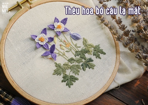 Hướng dẫn nhanh thêu hoa bồ câu lạ mắt (có mẫu in)