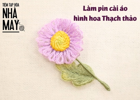 Hướng dẫn làm pin cài áo nhỏ xinh hình hoa Thạch thảo (có mẫu in)