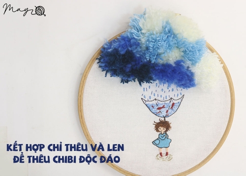 Kết hợp chỉ thêu và len để thêu chibi độc đáo (có mẫu in)