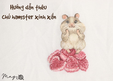 Hướng dẫn thêu chú hamster xinh xắn (có mẫu in)