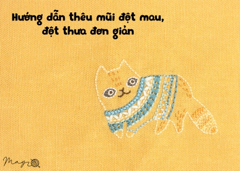 Hướng dẫn thêu mũi đột mau, đột thưa đơn giản (có mẫu in)