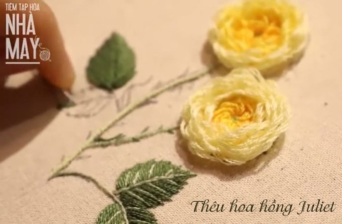 Thêu hoa hồng Juliet bồng bềnh và không khó (có mẫu in)