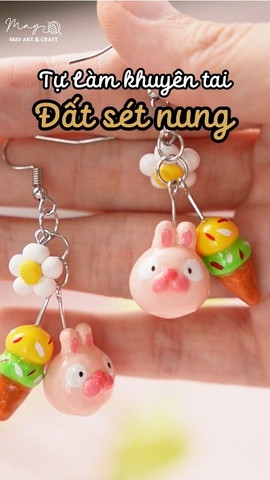 Hướng dẫn tự làm khuyên tai đất sét nung