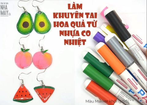Làm khuyên tai hoa quả siêu dễ từ nhựa co nhiệt