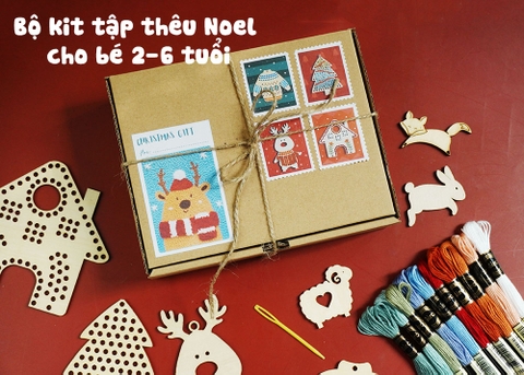 Bộ kit tập thêu chủ đề Giáng sinh cho bé 2-6 tuổi