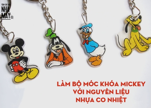 Làm bộ móc khóa Mickey với nguyên liệu nhựa co nhiệt (có mẫu in)